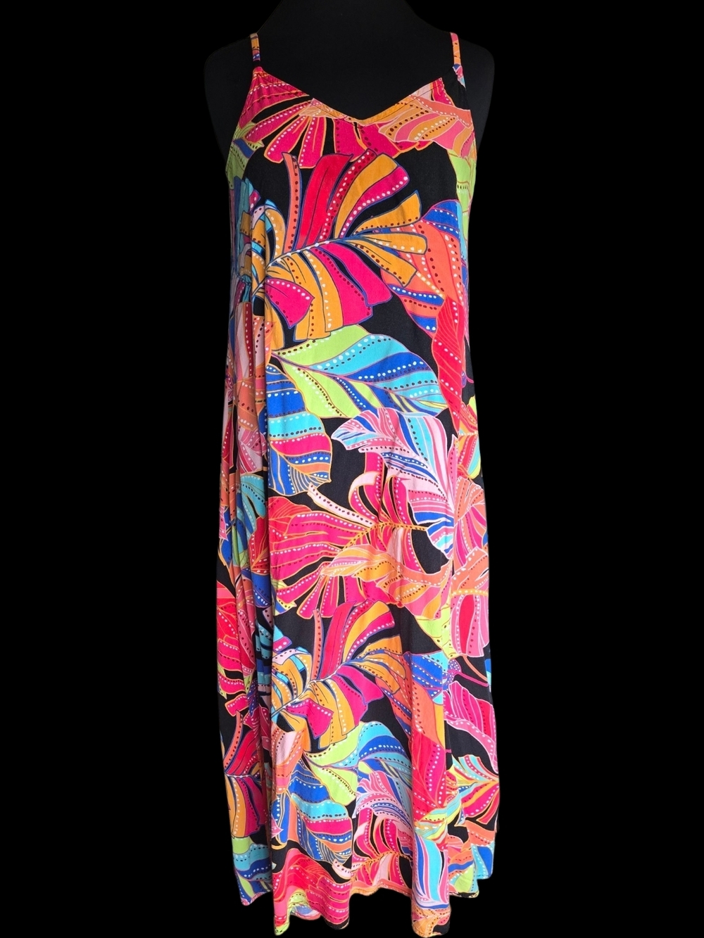 Vince Camuto Neon Tropical Slip Dress